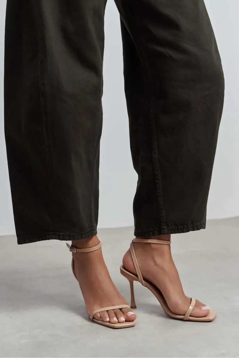Nisantasi Shoes Taki Patent Ankle Strap Detail Slim Heel Shoe