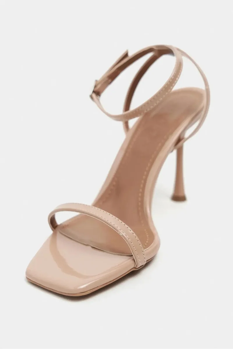 Nisantasi Shoes  Taki Patent Ankle Strap Detail Slim Heel Shoe for Women | Best Price UAE