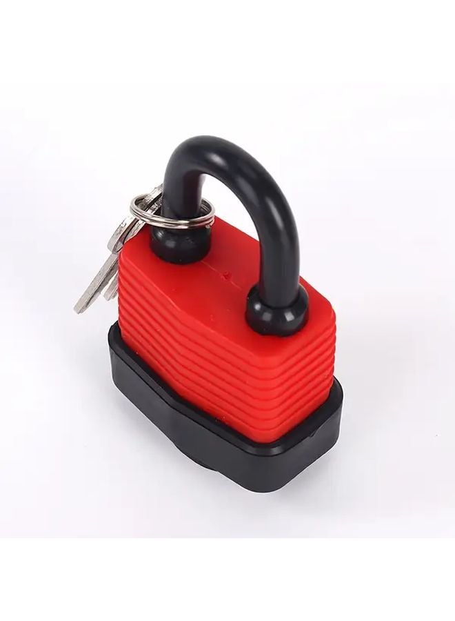 2 Heavy Duty Waterproof Drill Pick Resistant Locks with Key 30mm Chain Coated Steel - Image 2
