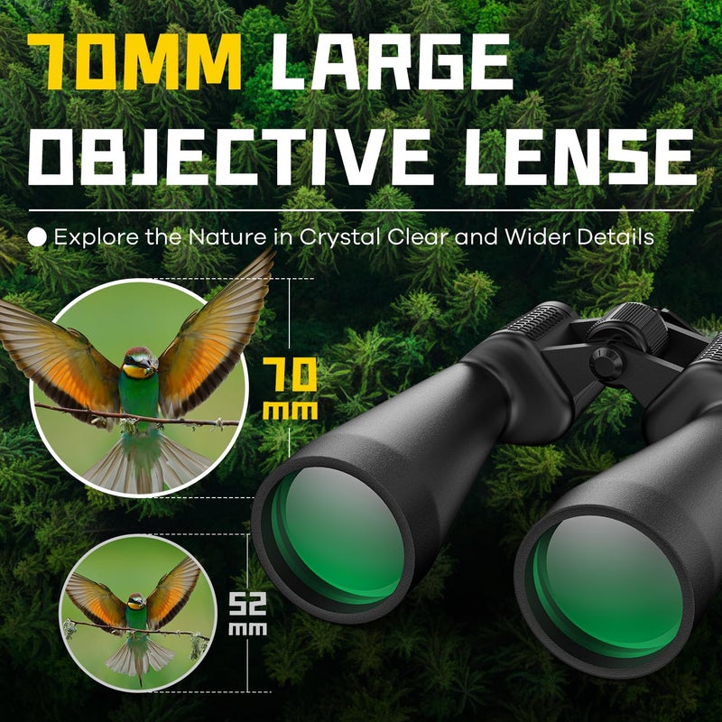 Flyant 15-35x70 Binoculars for Adults High Powered, 35x HD Zoom for Stargazing & Bird Watching, Waterproof Binocular with Tripod Adapter, Ideal Essentials for Cruise Ship, Travel, Camping, Outdoor, Hunting - Image 4