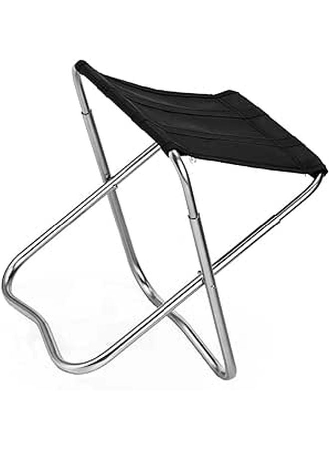 Lightweight Folding Stool Portable Alloy Chair for Camping Fishing Outdoor Easy Store Carry Black - Image 1