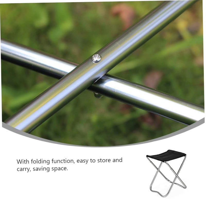 Lightweight Folding Stool Portable Alloy Chair for Camping Fishing Outdoor Easy Store Carry Black - Image 3