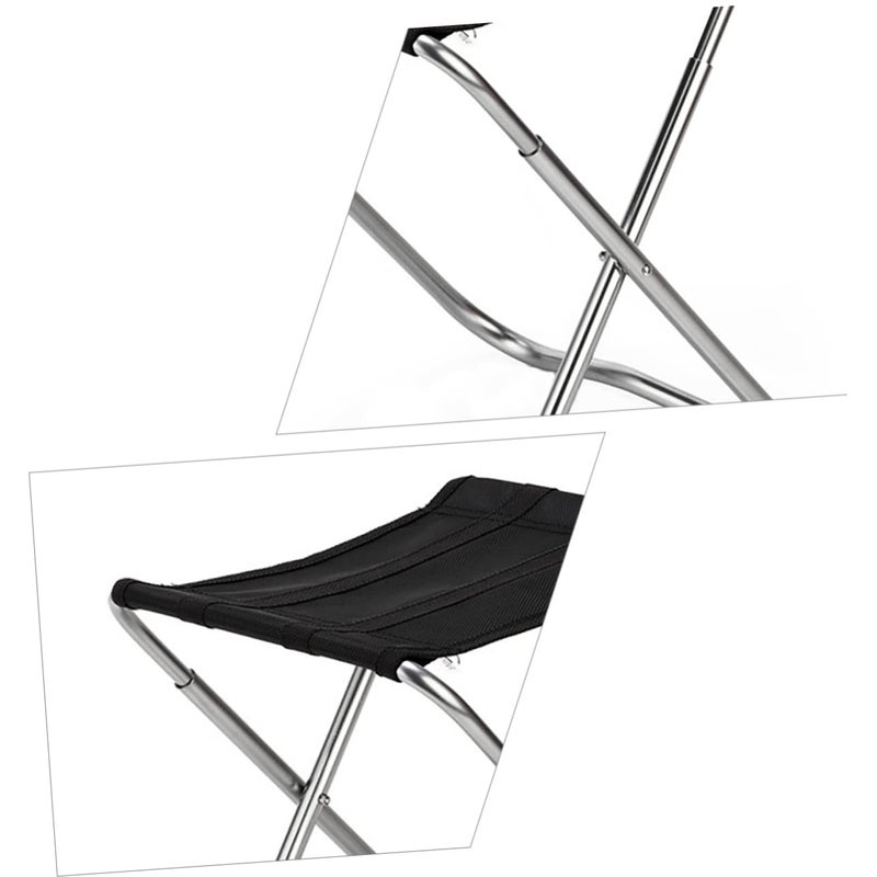 Lightweight Folding Stool Portable Alloy Chair for Camping Fishing Outdoor Easy Store Carry Black - Image 5