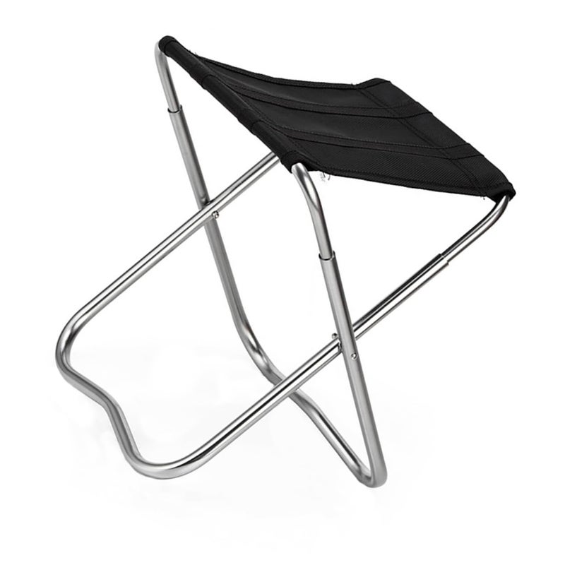 Lightweight Folding Stool Portable Alloy Chair for Camping Fishing Outdoor Easy Store Carry Black - Image 2