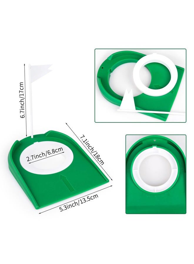 Eaezerav 2 Pack Golf Hole Plastic Golf Practice Putting Cup Mat with Hole and Flag Portable Putting Trainer, Golf Training Equipment for Indoor Outdoor Home Office Garage Yard - Image 2