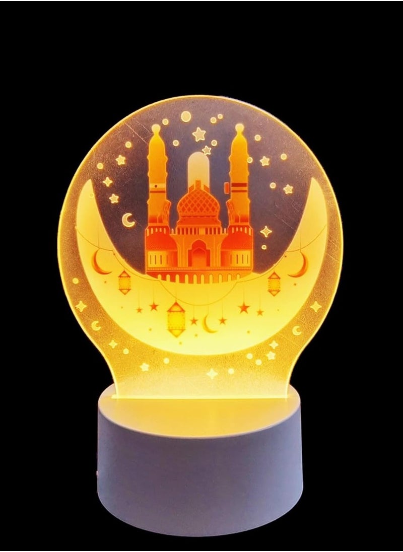 Generic - Decorative Ramadan LED Night Light, 20cm Mosque Design, 3D Illuminated Display, With USB Connecter - Image 1