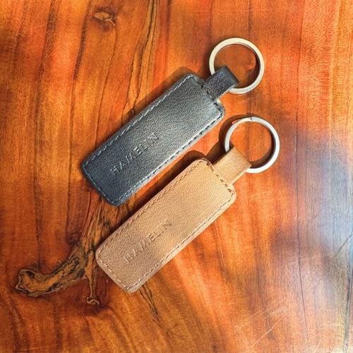 HAMELIN Keychain for Bike/Car-Set of 2 | Blue Croc & Tan Croc Design | Stylish Keychain Set For Men & Women | Stainless Steel Key Ring | Vegan Leather Key chain | Ideal Gift For Couples - Image 4