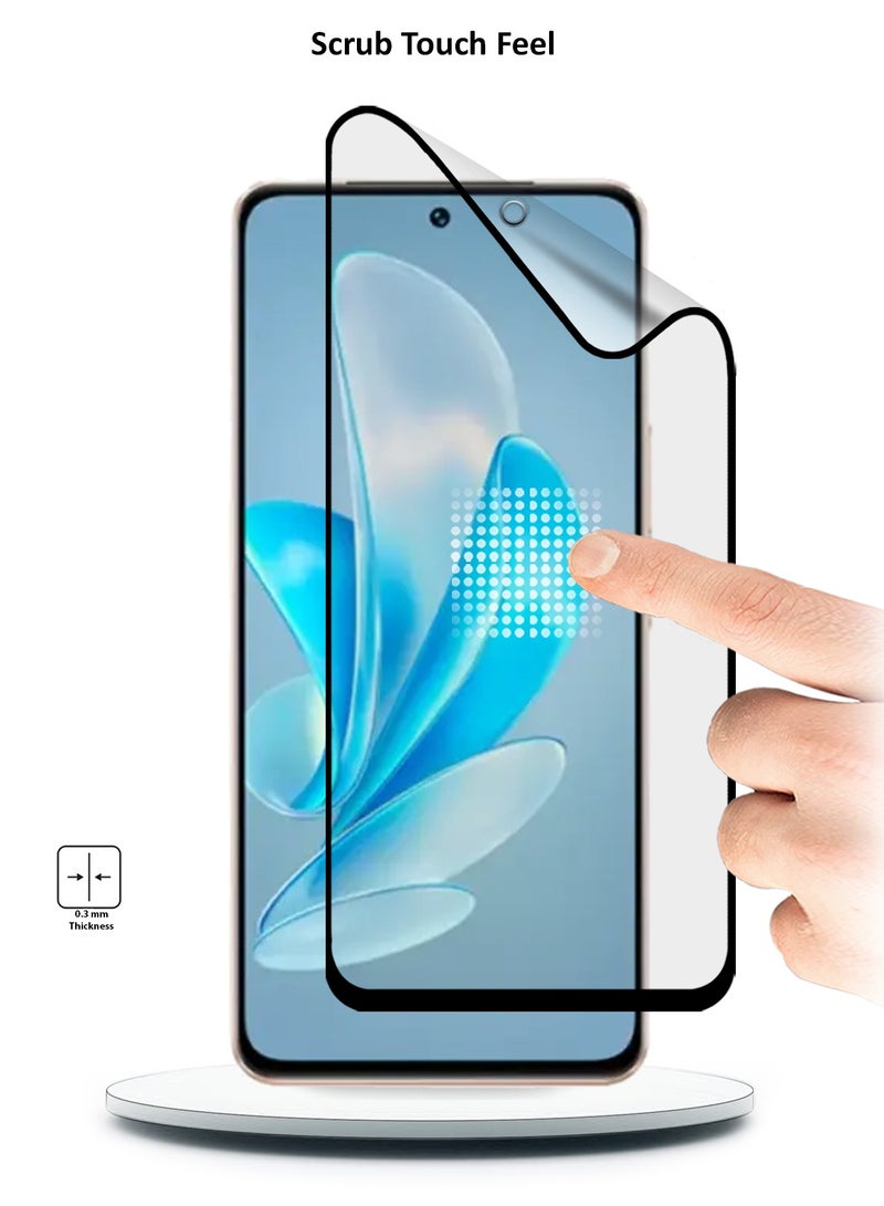 Wtech Vivo V30 Lite 5G 2023 Nano Ceramic Full Glue Full Cover Matte Flexible Screen Protector  (MSCNMN) - Clear/Black - Image 3