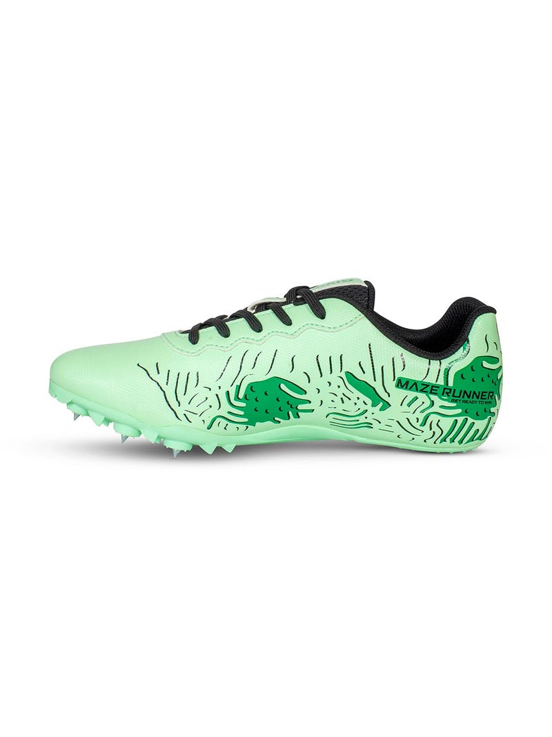 Aivin Maze Runner Athletic Spikes Track & Field Shoes for Men | Sprint Spikes | Outdoor Running Shoes | Track and Field Shoes (P. Green, UK Footwear Size System, Adult, Men, Numeric, Medium, 7) - Image 1