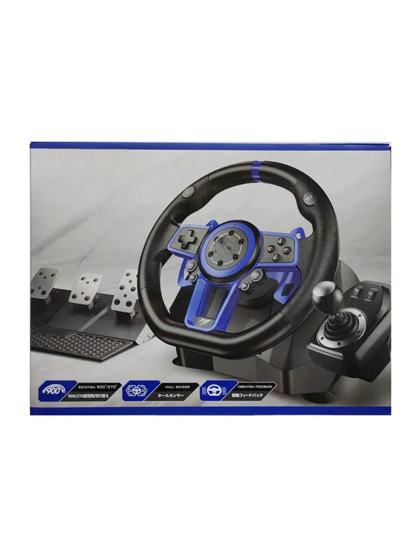 Suzuka Wheel F111 Racing Wheel Set with Clutch Pedals & H-Shifter for PlayStation 5 (PS5) - Realistic Driving Simulation, Force Feedback, Compatible with PS5, PS4, PC - Image 3