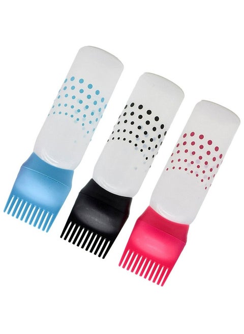 Root Comb Applicator Bottle - Applicator Bottle for Hair Dye and Hair Oil Applicator with Graduated Scale (multicolor)