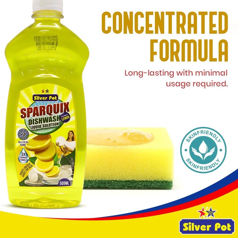 Silver Pot Lemon Dishwashing Liquid (Pack of 2) 500ml - Image 4
