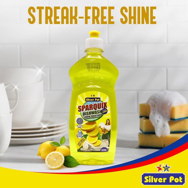 Silver Pot Lemon Dishwashing Liquid (Pack of 2) 500ml - Image 2