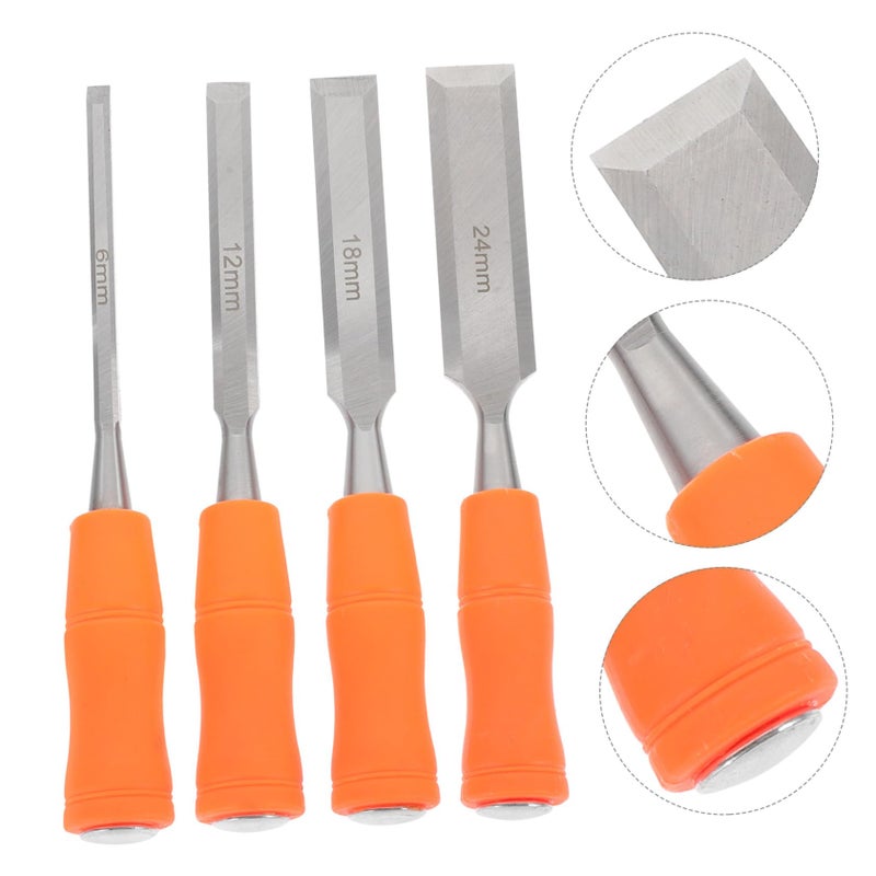 4 Pcs Wood Carving Chisels Set Sharp Blades For DIY Woodworking And Precise Engraving - Image 5