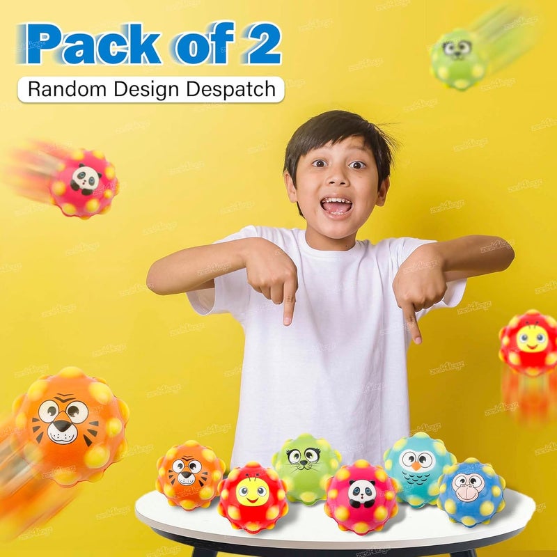 Zest 4 Toyz High Bouncing Ball for Kids & Adults Moon Bubble Ball with Soft Rubber Space Galaxy Bouncy Balls Easy to Grip Fun Playground Toy for Pack of 2 (Random Color),Exercise & Fitness,Multicolor - Image 2