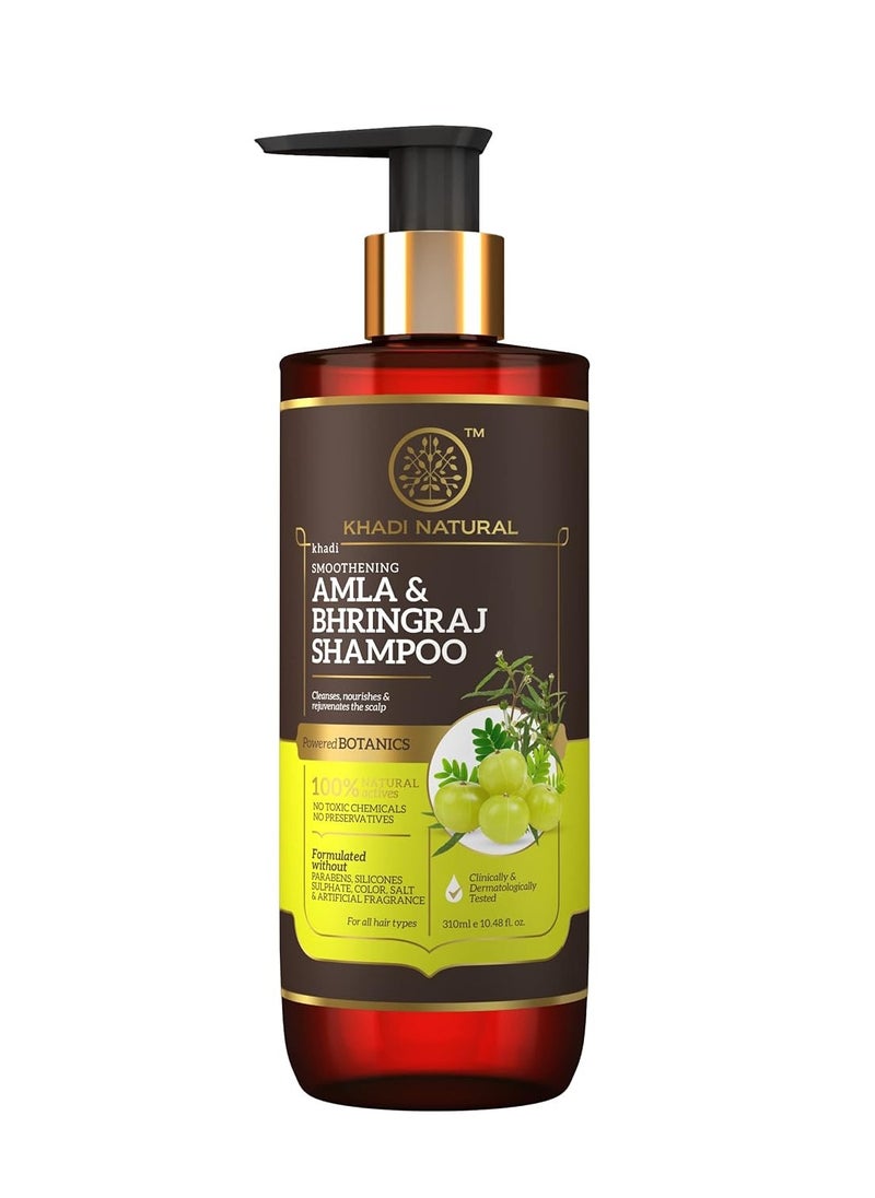 Khadi Natural Khadi Natural Amla and Bhringraj Shampoo Hair Cleanser for Nourishing Hair Shampoo for Smooth and Soft Hair SLS and Paraben Free Suitable for All Hair Types Powered Botanics 310ml  - Image 2