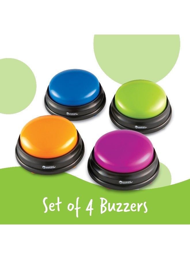 ليرننج ريسورسز مصادر التعلم - أجهزة تنبيه للإجابة (مجموعة من 4)، أجهزة تنبيه للإجابة بأسلوب عرض الألعاب الممتع مع 4 أصوات مميزة للتعلم في الفصل الدراسي أو المنزل (للأعمار من 3 سنوات فما فوق) - Image 4