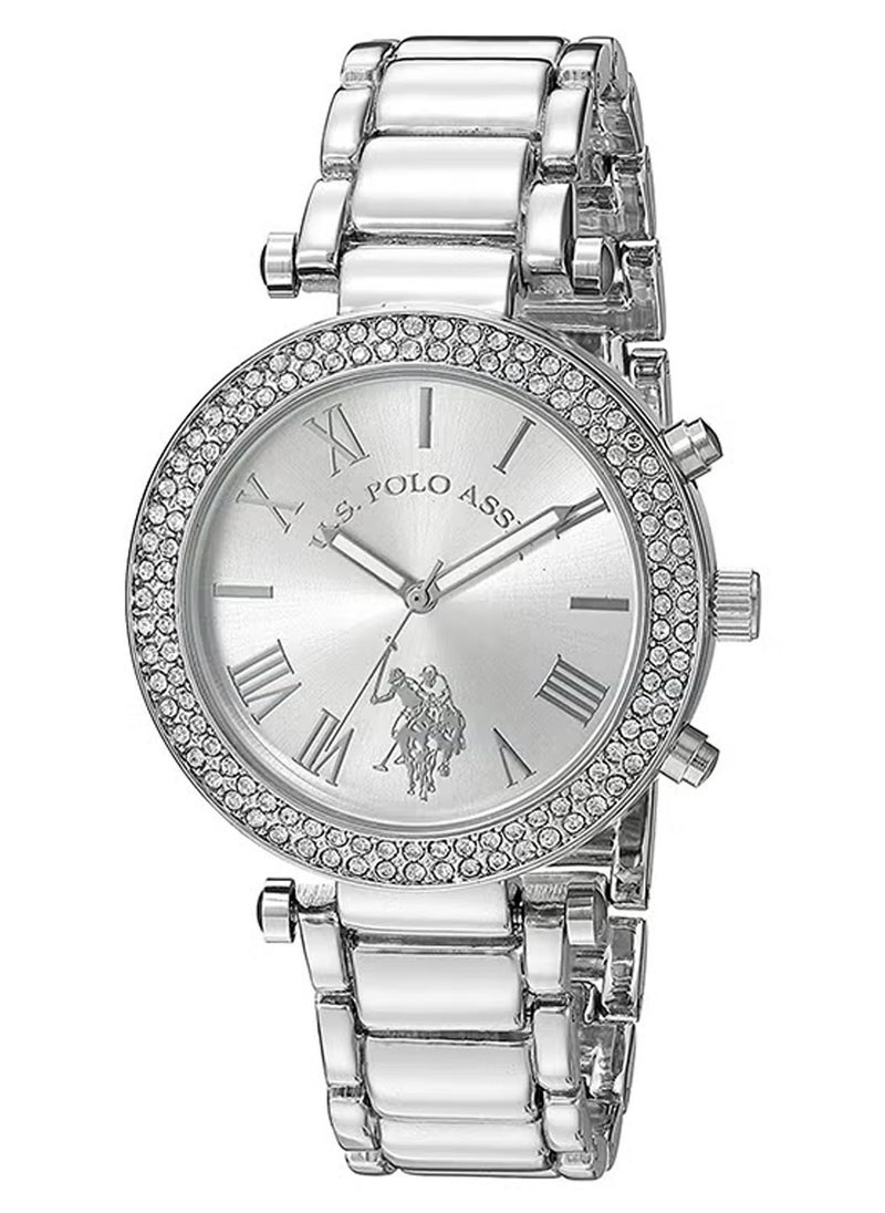 U.S. Polo Assn. U.S. Polo Assn. Women's Silver Dial Alloy Band Watch - USC40172  - Image 1