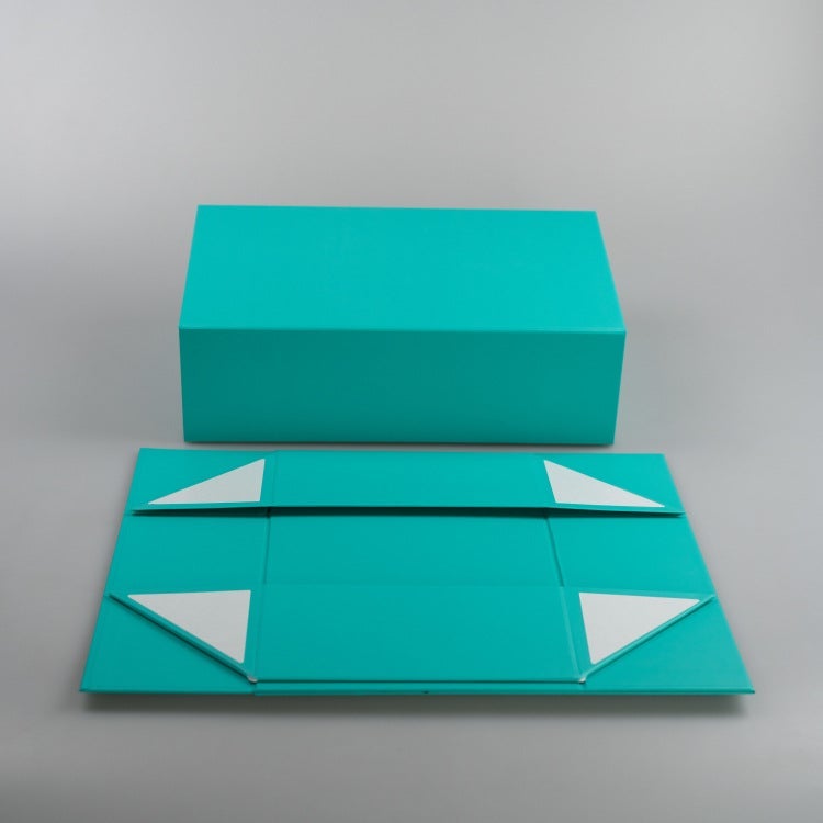 صندوق هدايا ملون قابل للطي بغطاء مغناطيسي أزرق سماوي