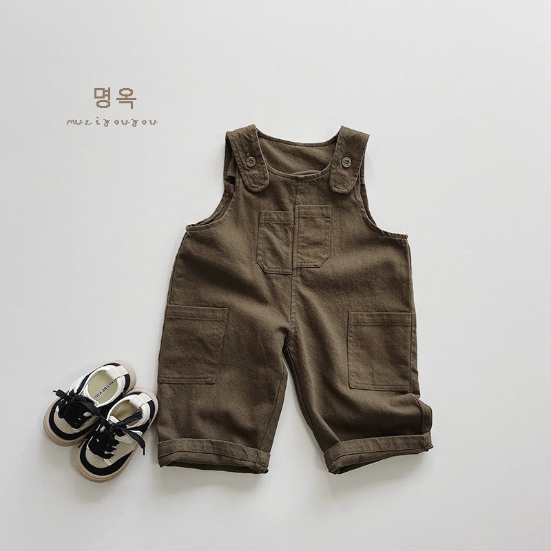 Moe Bao Bi Into Boys' Suspenders Autumn New Children'S Japanese Casual All-Match Pants Girls Korean Fashion Children'S Clothing - Image 1
