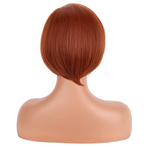 BERON Women Girls Short Bob Straight Dark Orange Wig Halloween Cosplay Wig Anime Costume Party Wigs - Image 4