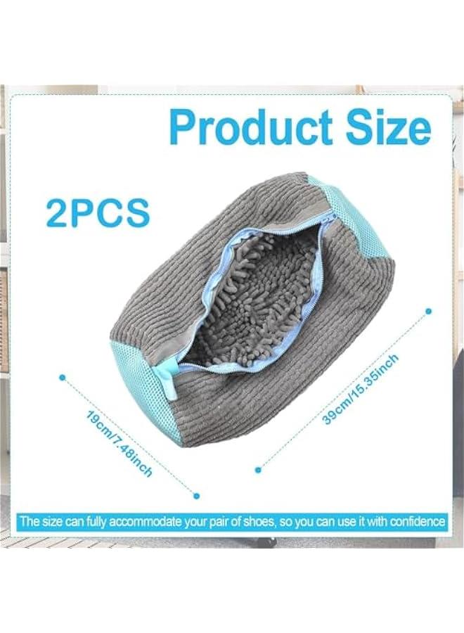 HOOKOR 2 Pack Shoe Washing Bag for Washing Machine, Portable Shoe Care Bag Shoe Bag Washing Machine, Deep Cleaning Shoe Bag, Reusable Shoe Washing Bag for All Shoe Types and Sizes (Grey) - Image 2