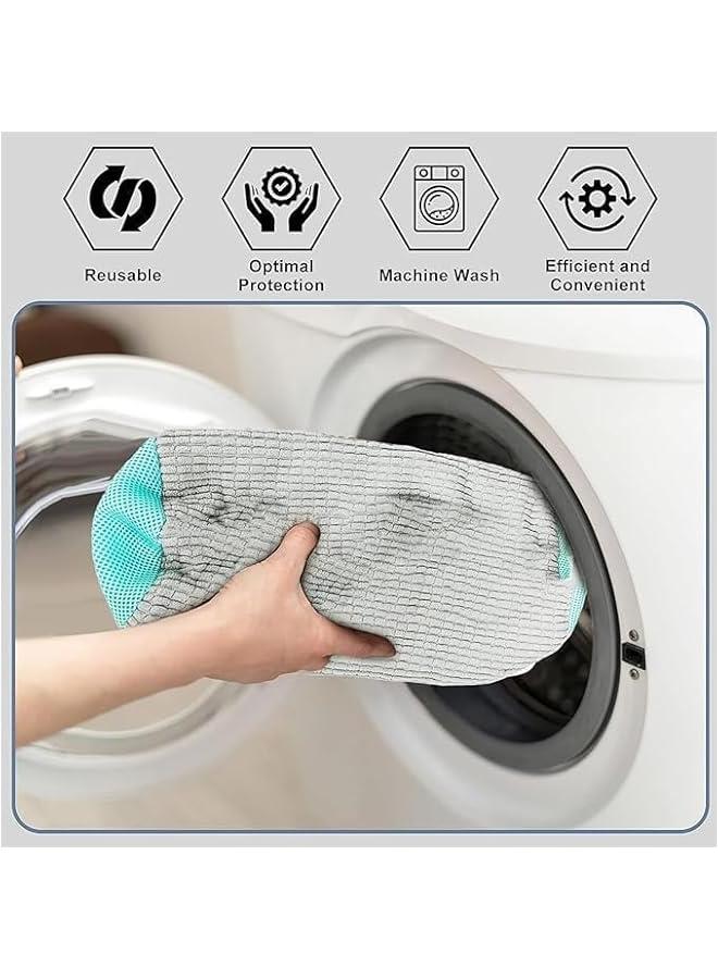 HOOKOR 2 Pack Shoe Washing Bag for Washing Machine, Portable Shoe Care Bag Shoe Bag Washing Machine, Deep Cleaning Shoe Bag, Reusable Shoe Washing Bag for All Shoe Types and Sizes (Grey) - Image 3