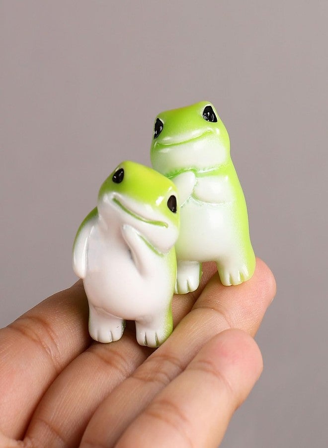 SOFREELIU 6Pcs Mini Resin Animals Frogs Figurines Tiny Frogs Miniature Frog Statue Decoration Mini Figures Bulk Tiny Resin Animals to Hide Small Frog Decor Outdoor Garden Balcony Bonsai Fish Tank Accessories - Image 3