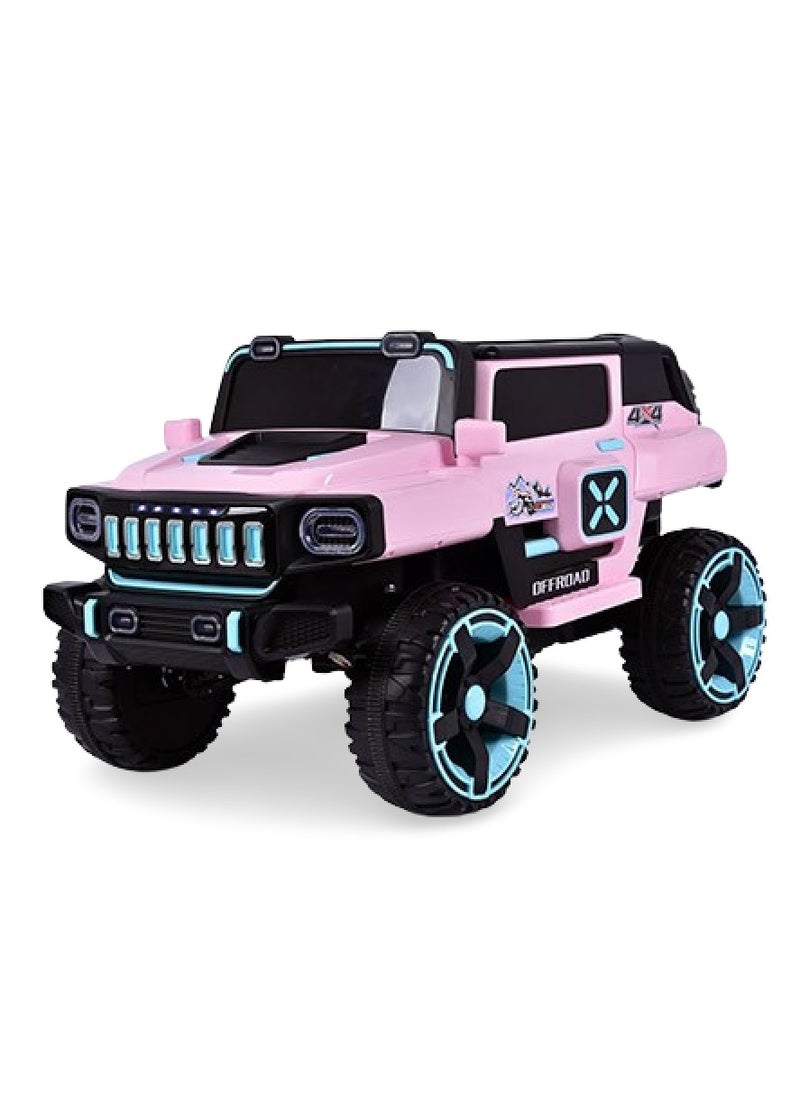 Cute ninos 4-motor electric kids car, 12V battery, with open doors and stunning lighting, vibrator mode, USB/Aux music, remote control 
