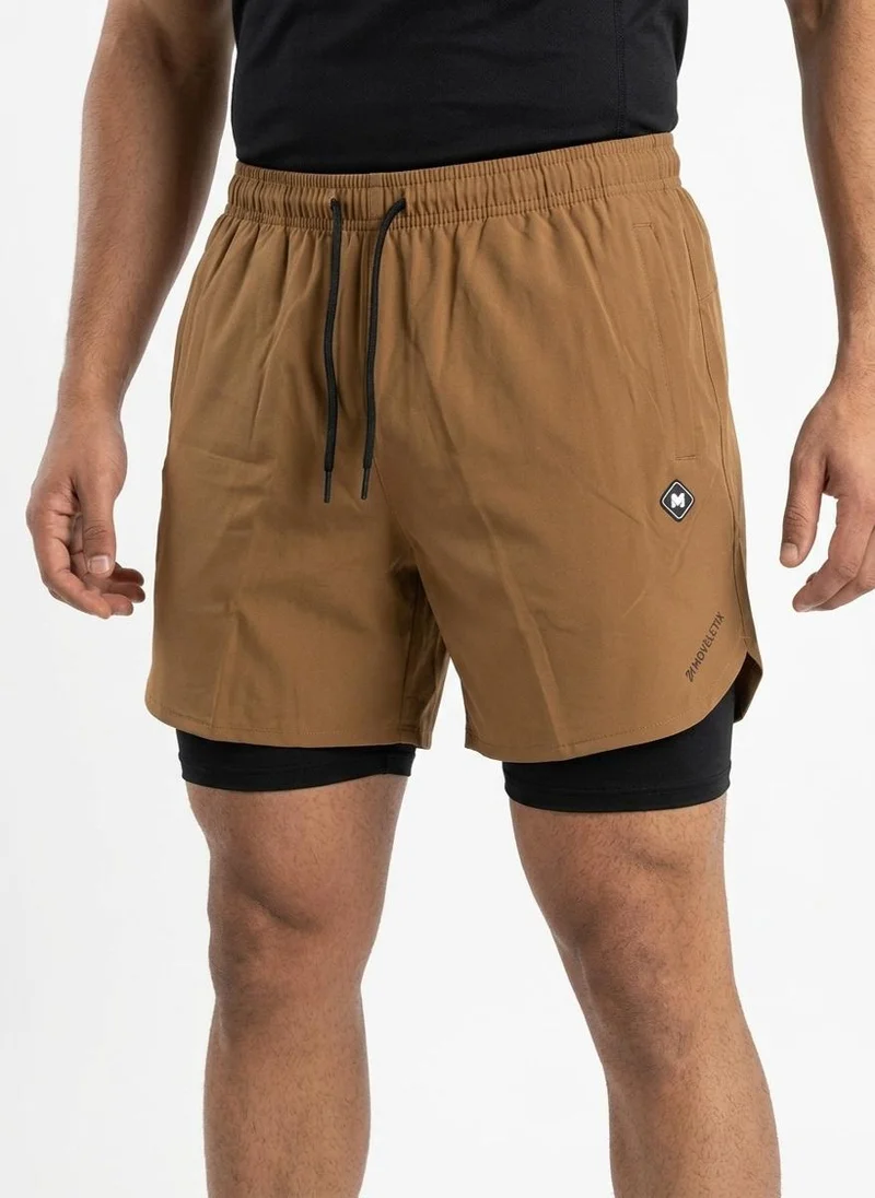 Moveletix  Men's Training Shorts Brown for Men | Best Price UAE
