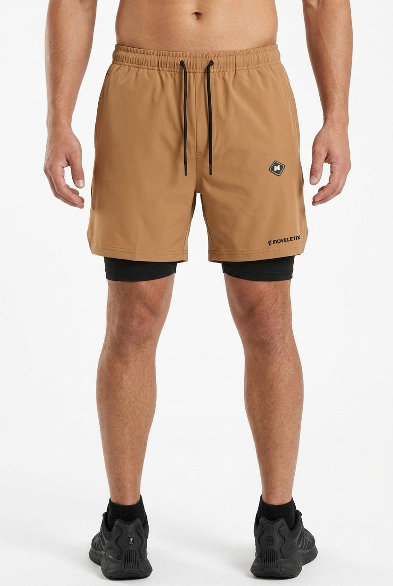 Moveletix Men's Training Shorts Brown - Image 4