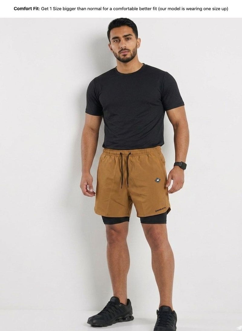 Moveletix Men's Training Shorts Brown - Image 3