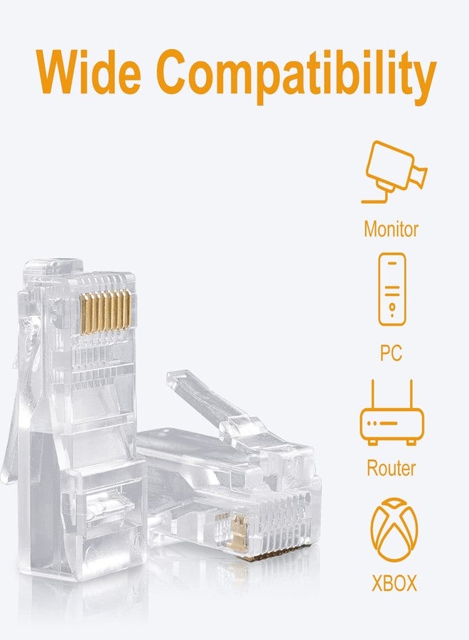 SHD RJ45 Connectors, Cat6 Connector Cat5e Connectors Cat5 Connectors RJ45 Ends Ethernet Cable Crimp Connectors-100Pcs - Image 5