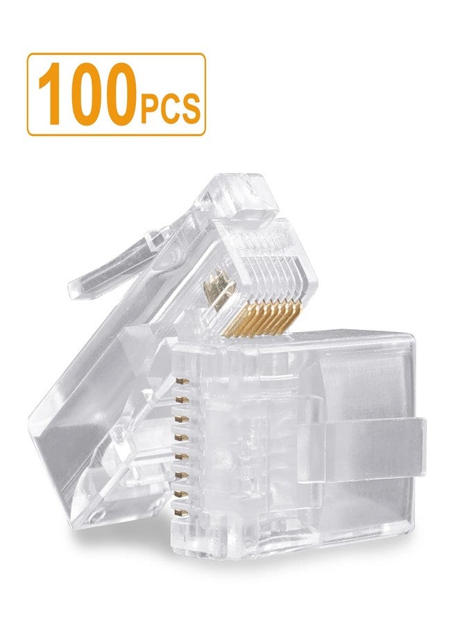 SHD RJ45 Connectors, Cat6 Connector Cat5e Connectors Cat5 Connectors RJ45 Ends Ethernet Cable Crimp Connectors-100Pcs - Image 2