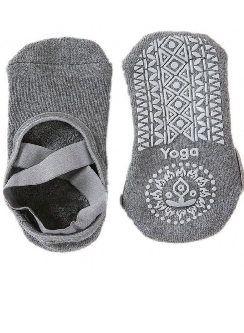 Generic Women Bandage Yoga Socks Backless Silicone Anti-slip Pilates Ballet Dance Cotton Socks Sport Gym Workout Slipper Grip Sock - Image 4