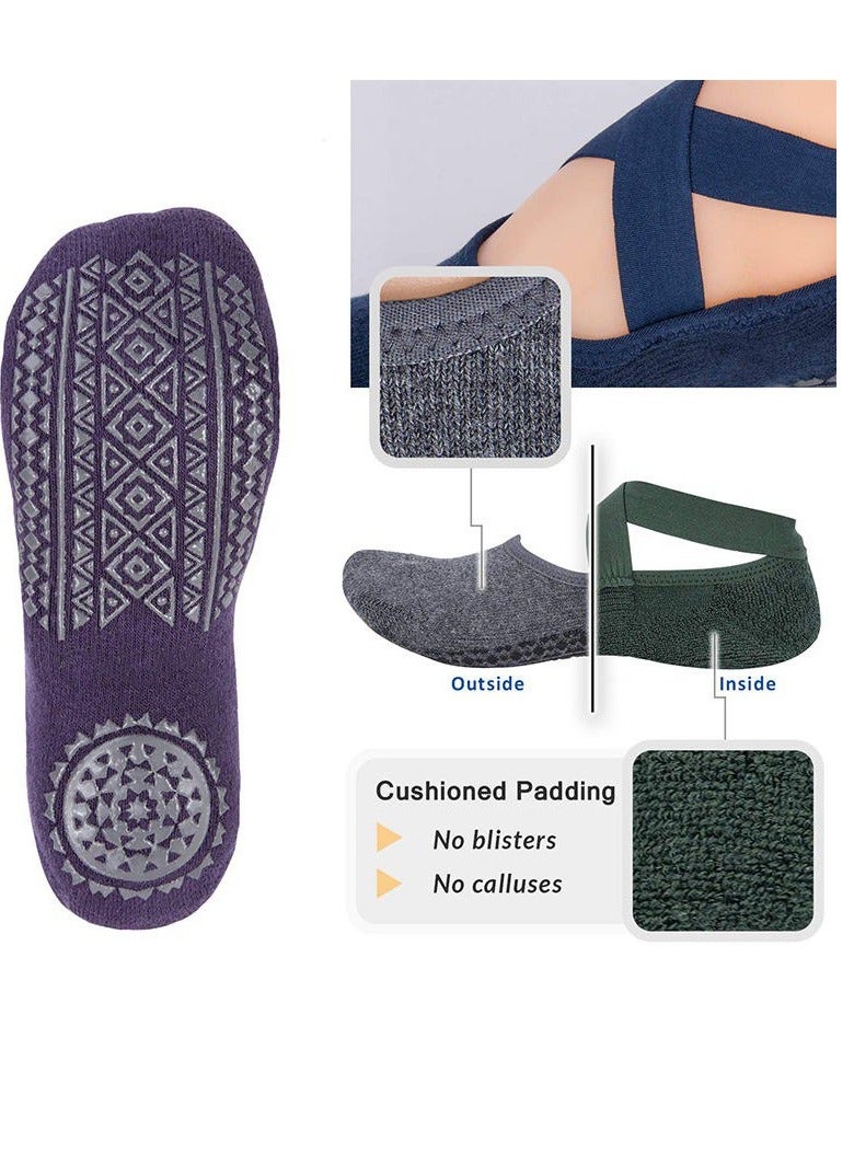 Generic Women Bandage Yoga Socks Backless Silicone Anti-slip Pilates Ballet Dance Cotton Socks Sport Gym Workout Slipper Grip Sock - Image 5