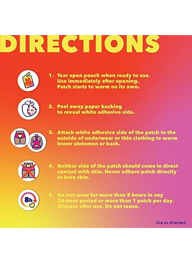 Midol Heat Vibes Menstrual Pain Relief Heat Patches - 6 Count Pack for Period Cramps and Backache - Image 4