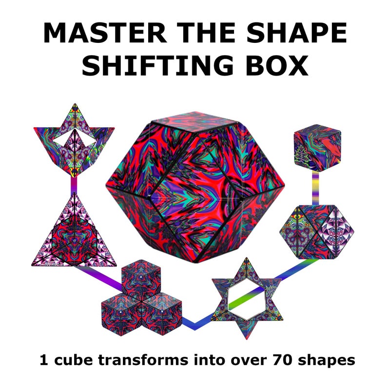 SHASHIBO Shape Shifting Box - Award-Winning Fidget Toy w/ 36 Rare Earth Magnets - Fidget Cube Transforms Into Over 70 Shapes, Sensory Toy Gift for Kids, Teens, and Adults (Chaos) - Image 5