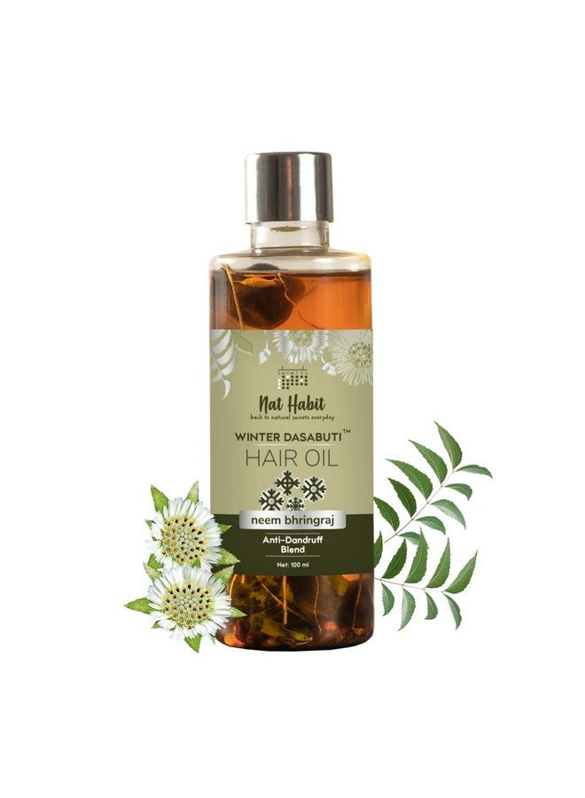 Nat Habit Neem Bhringraj Winter Hair Oil For Men & Women, Reduces Dandruff, Suitable For All Hair Types, No Paraffin, Mineral Oil, Preservatives & Chemicals, 100Ml - Image 1