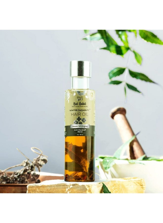 Nat Habit Neem Bhringraj Winter Hair Oil For Men & Women, Reduces Dandruff, Suitable For All Hair Types, No Paraffin, Mineral Oil, Preservatives & Chemicals, 100Ml - Image 4