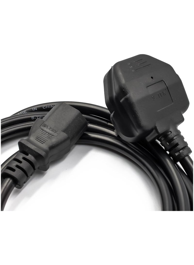 "UK 3-Pin Power Cable 1.8 Meter with Fuse - High Quality AC Power Cord for Computer, Printer, LCD/LED Monitor - Compatible with Dell, HP, Samsung, Sony, Lenovo" - Image 4