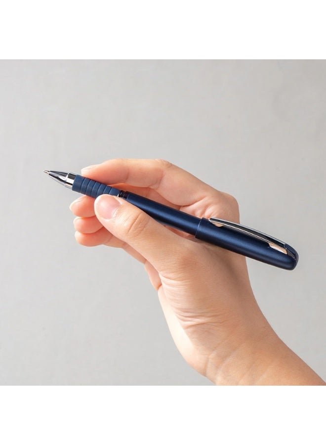 Deli EQ88-BL Ball Point Pen 4-Piece Set, 0.7 mm Mini Tip, Blue - Image 3