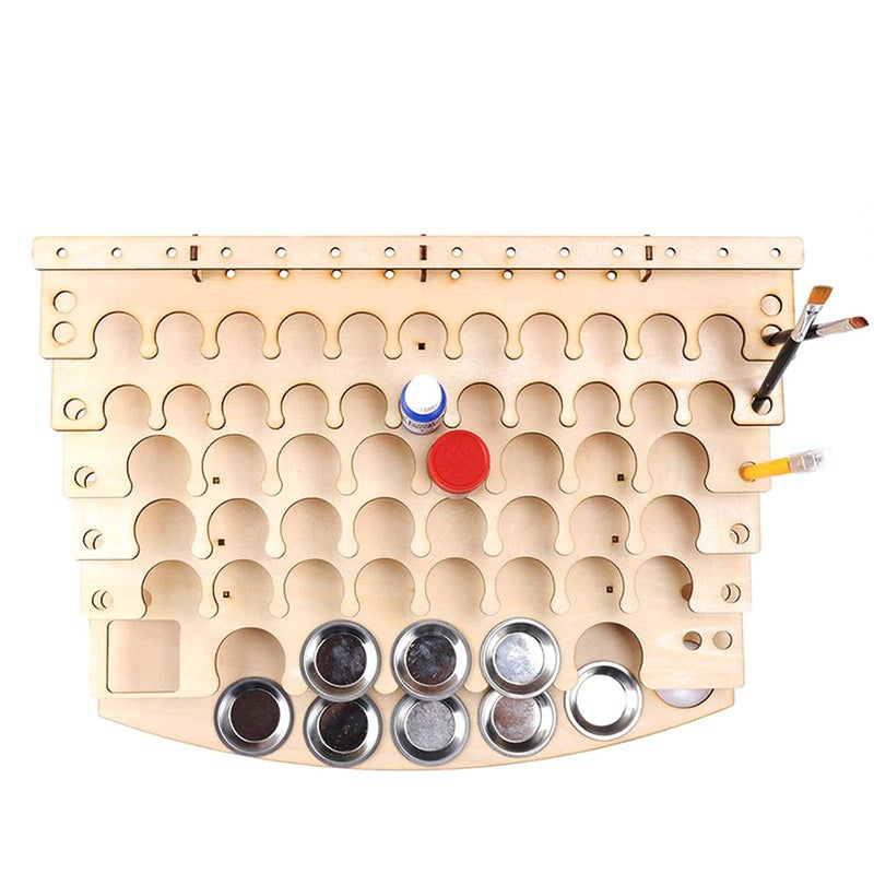 DIY Wooden Paint Rack Stand Painting Ink Bottle Storage Holder Organizer Pigment Shelf Paintings Bracket Brushes Tool Stand - Image 4