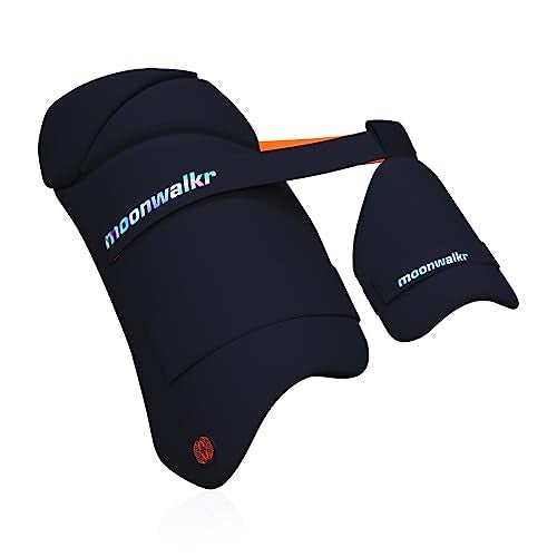 moonwalkr Thigh Guard 2.0 Protective Gear for Batter’s Height (4’5”- 4’8”) Cricket Thigh Pad Cricket Accessories & Equipment Safeguarding Both Your Outer and Inner Thighs Blue (X-Small, Left Hand) - Image 2