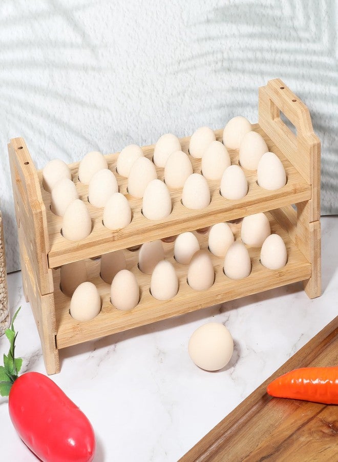 Qulkws 3 Pack Wooden Egg Holder Stackable Egg Storage for Countertop Eggs Collecting Storage Display Rack Holding Up to 54 Fresh Eggs for Chicken, Duck, Turkey Quail - Image 4