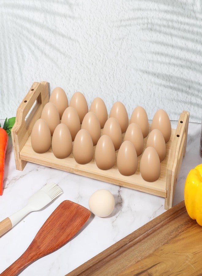 Qulkws 3 Pack Wooden Egg Holder Stackable Egg Storage for Countertop Eggs Collecting Storage Display Rack Holding Up to 54 Fresh Eggs for Chicken, Duck, Turkey Quail - Image 2