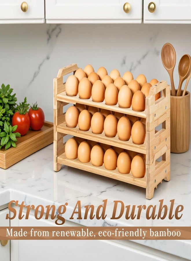 Qulkws 3 Pack Wooden Egg Holder Stackable Egg Storage for Countertop Eggs Collecting Storage Display Rack Holding Up to 54 Fresh Eggs for Chicken, Duck, Turkey Quail - Image 5