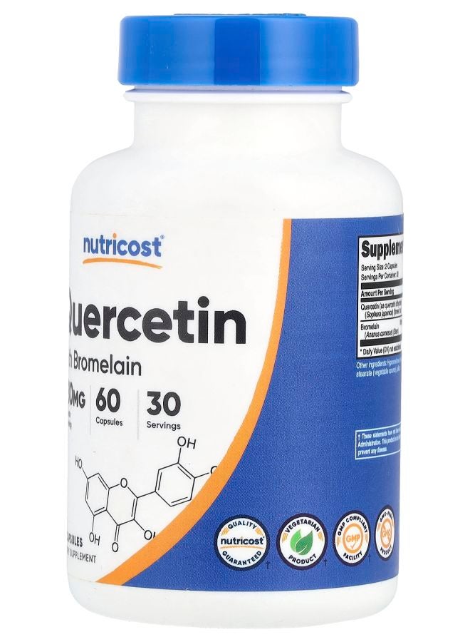 Nutricost Quercetin with Bromelain 60 Capsules - Image 2
