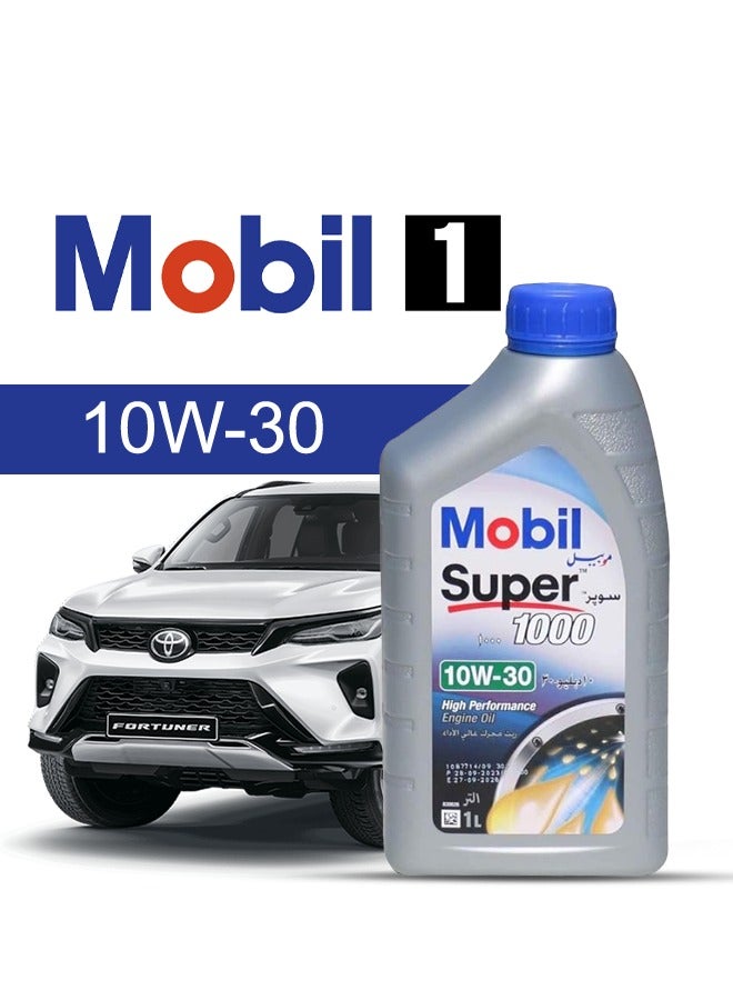 موبيل زيت محرك سيارة تويوتا، فورتشنر 2024- 2015 - لزوجة 10w30 موبيل سوبر 8 لتر، مع فلتر زيت المحرك - 2015 2016 2017 2018 2019 2020 2021 2022 2023 2024