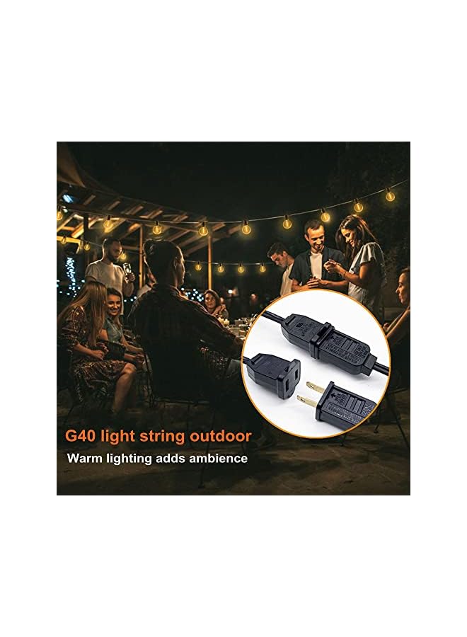 The Bros LZM-DC01 Outdoor Garden String Lights,25Ft(7.5m) G40 Outdoor Lights with 25 Bulbs +1 Spare Bulb for Backyard Balcony Cafe Party Home Decor,Waterproof Patio Lights  - Image 4
